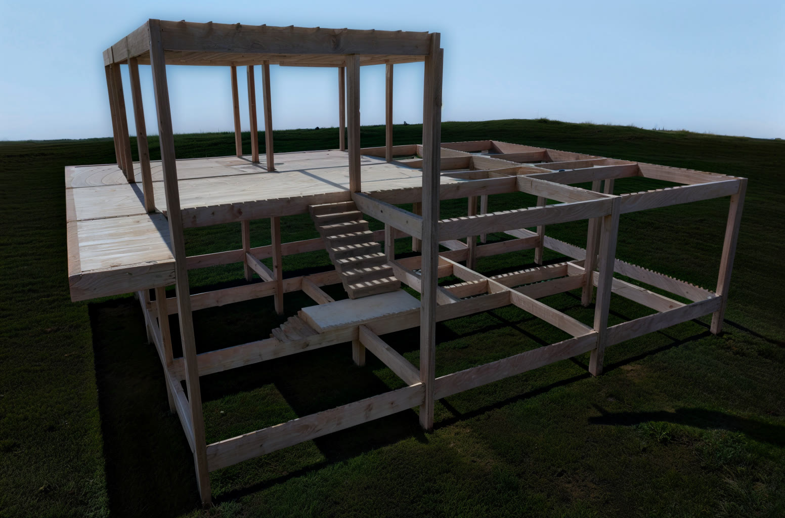 Modelo 3D da estrutura de concreto de uma casa